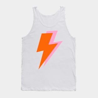 Preppy Pink and Orange Lightning Bolts Tank Top